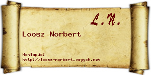 Loosz Norbert névjegykártya
